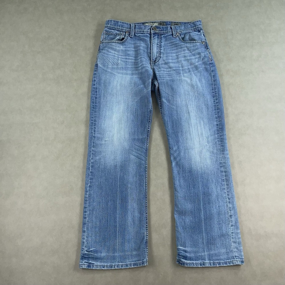 BKE Tyler Straight Leg Mens Jeans 34S Medium Wash Denim Blue Pants (34x29)